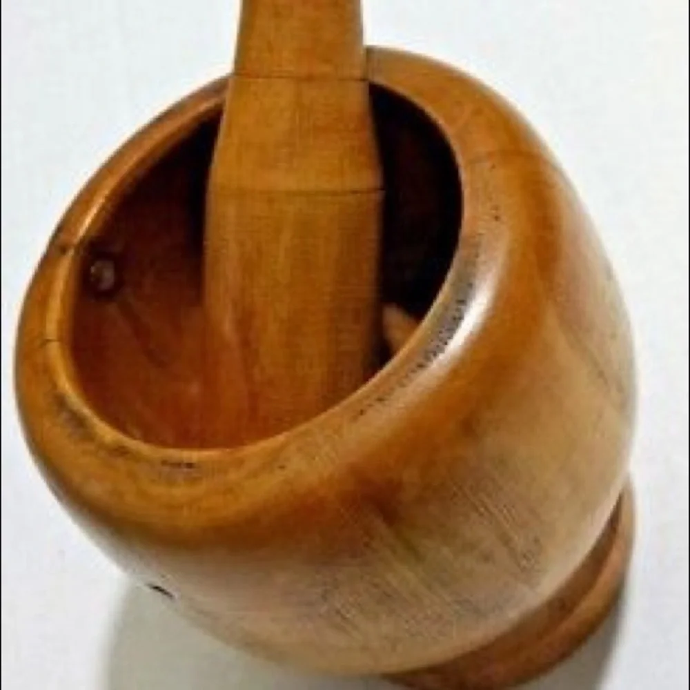 Vintage wooden mortar